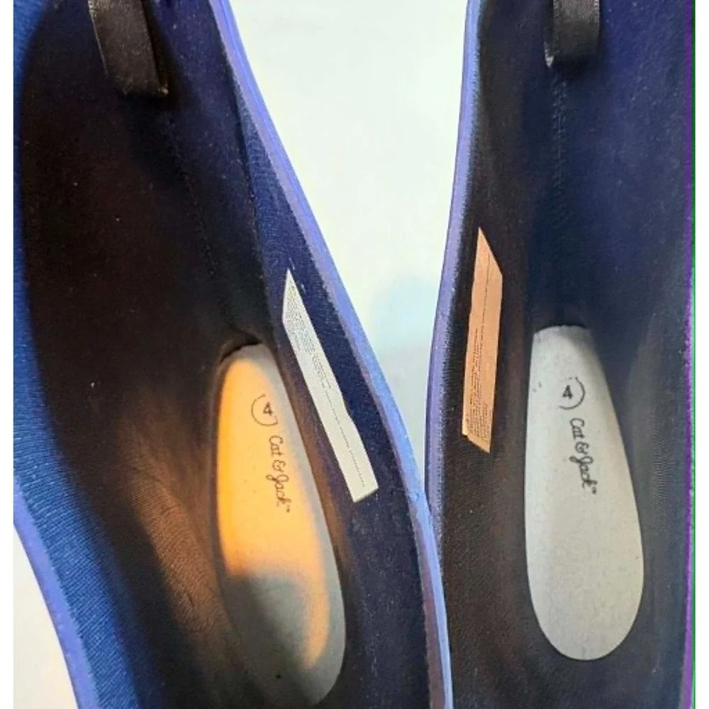 Cat & Jack Kids Size 4 Andy Rain Boots Waterproof Blue Slip On Rubber Puddle